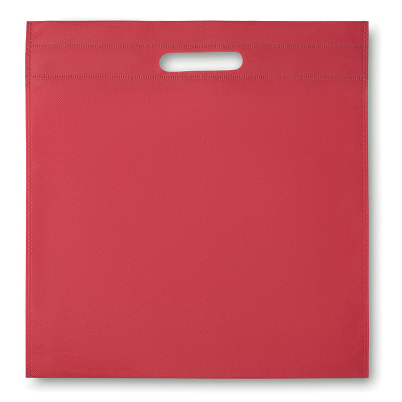 red  thepo sqaure document bag with handle