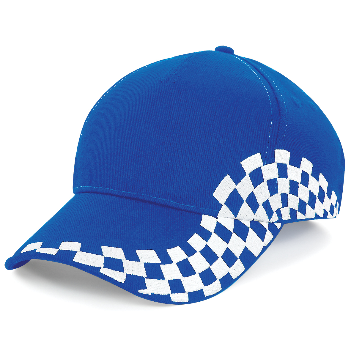 Grand Prix Cap in blue with white checkerboard