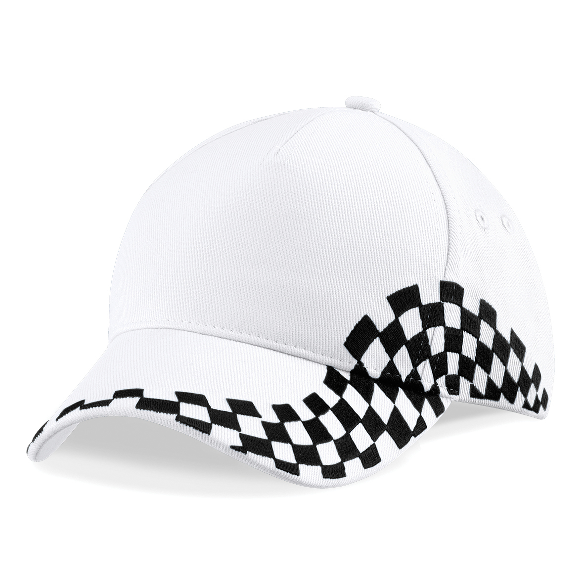 Grand Prix Cap in white with black checkerboard