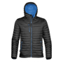 Gravity Thermal Shell in black with full zip and 3 zipped pockets on outside and blue lining