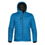 Gravity Thermal Shell in blue with full zip and 3 zipped pockets on outside and black lining
