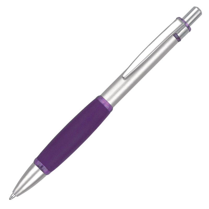 Iris Grip Ballpen in purple and silver