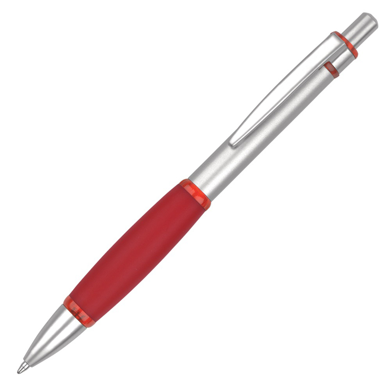 Iris Grip Ballpen in red and silver
