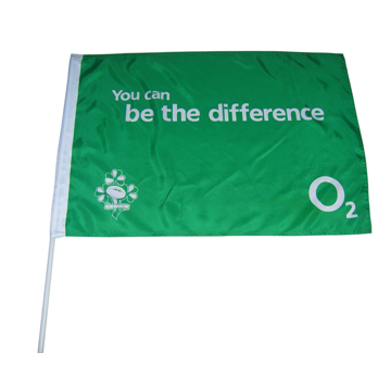 Polyester Hand Waving Flag On a Plastic Pole.  Flag Size 18x12inch