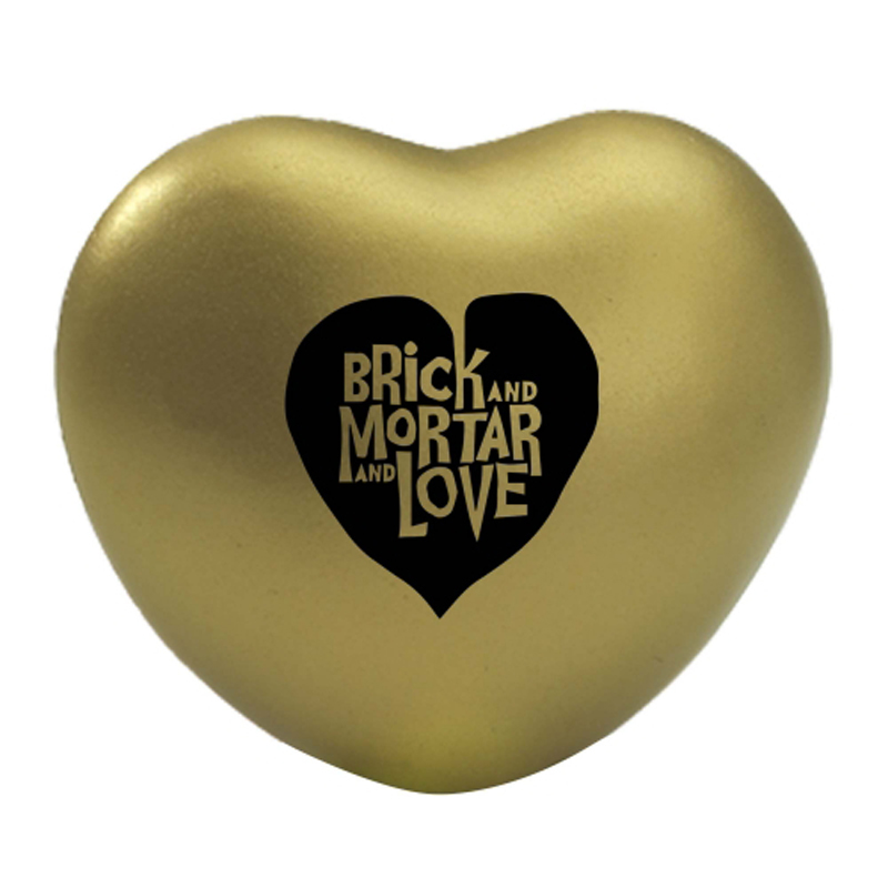 Gold heart shaped stress toy