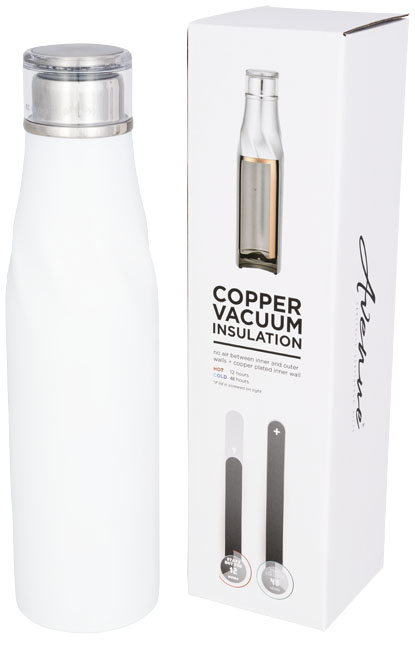 White 650ml metal drinking bottle with box