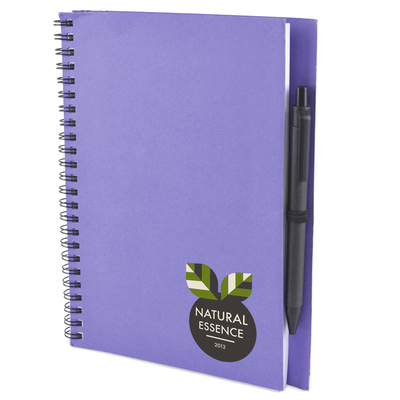 a5 recycled wiro notepad in purple