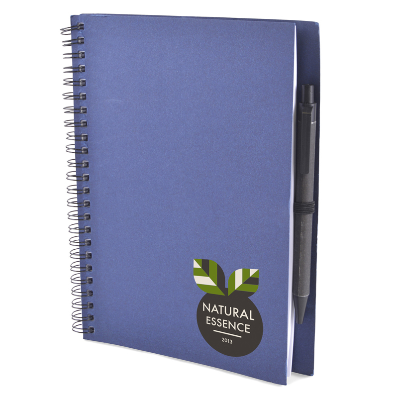 a5 recycled wiro notepad in blue