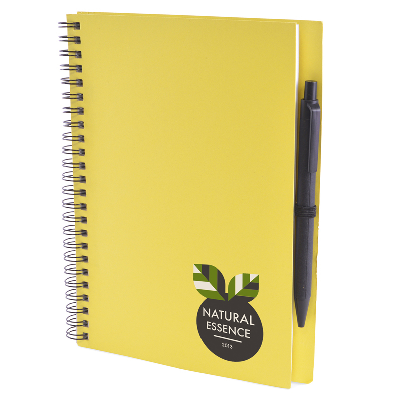 a5 recycled wiro notepad in yellow