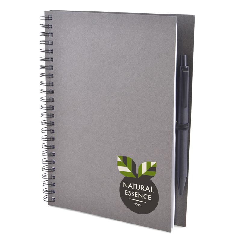 a5 recycled wiro notepad in grey