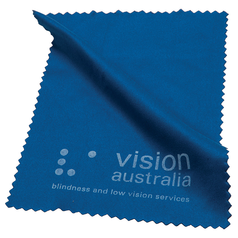 Ipad Microfibre Cleaning Cloth in blue with 1 colour logo