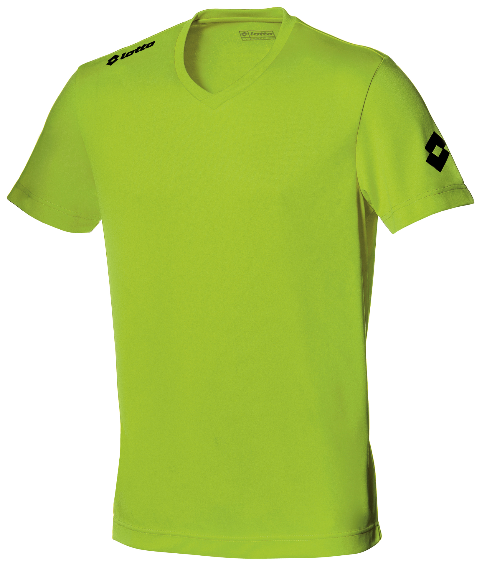Short sleeve Jersey Team EVO in green with Taped V neck and 1 colour print logo on right shoulder and left arm sleeve