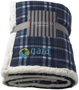 Joan sherpa plaid blanket in navy