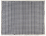 Joan sherpa plaid blanket in grey laid out