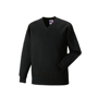 Kids V Neck Sweatshirt in black with set in sleeves and side seams