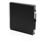 Koguel Notebook in black with colour match pen in black elastic strap and black wire binding