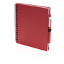Koguel Notebook in red with colour match pen in black elastic strap and black wire binding