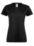 Lady-fit Softspun T in black with crew neck
