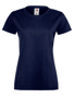 Lady-fit Softspun T in navy with crew neck