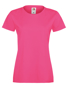 Lady-fit Softspun T in pink with crew neck