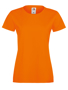 Lady-fit Softspun T in orange with crew neck