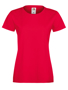 Lady-fit Softspun T in red with crew neck
