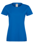 Lady-fit Softspun T in blue with crew neck