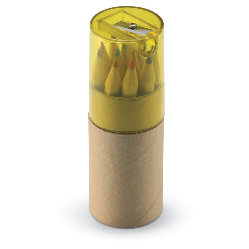 Lambut coloured pencil tube yellow lid