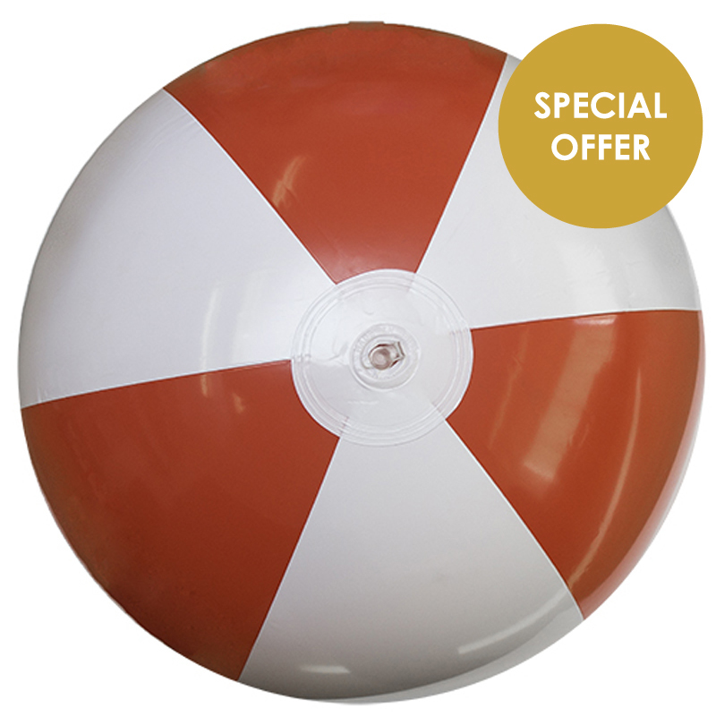 Large Beach Ball in red and white