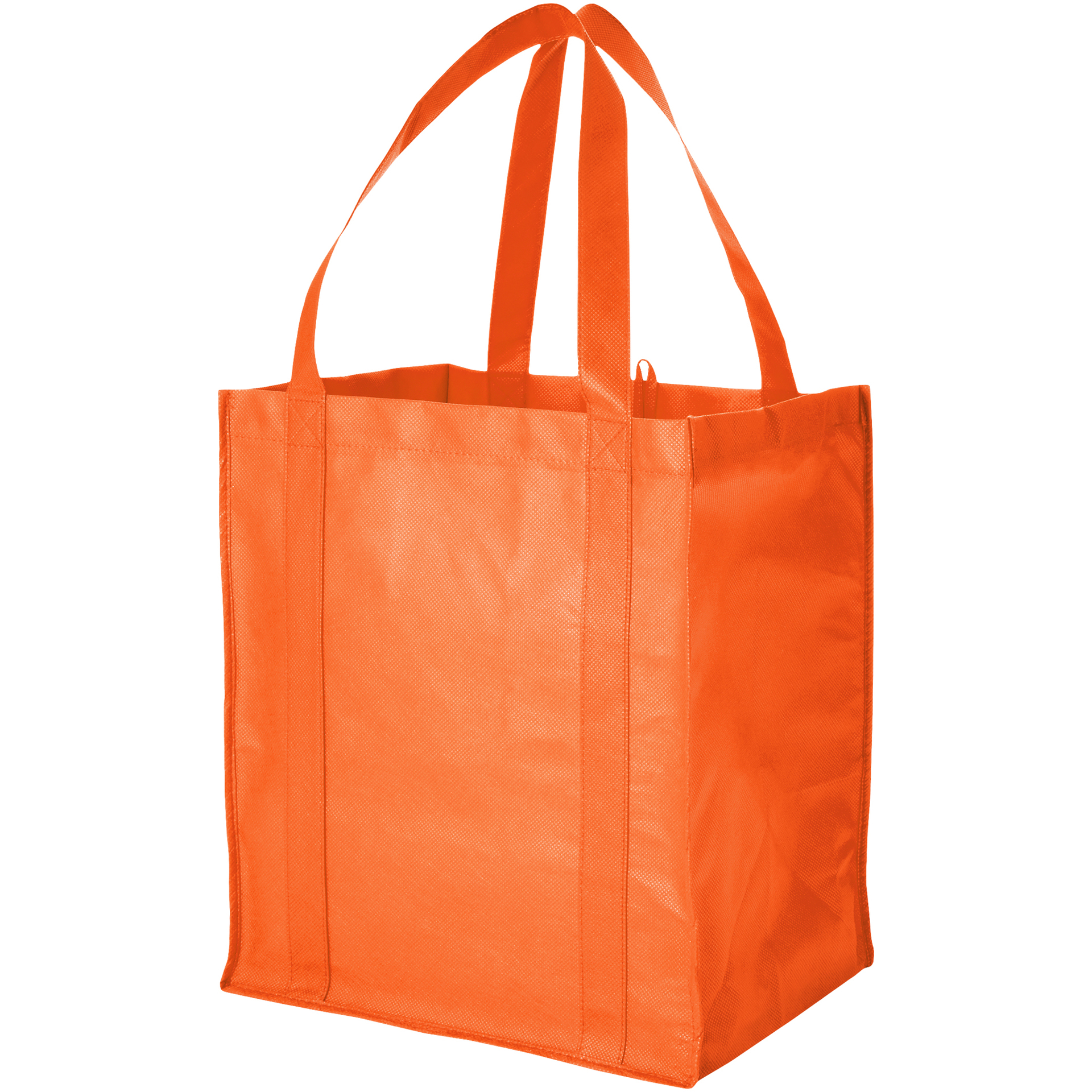 Reusable shopper bag in orange with matching carry handles