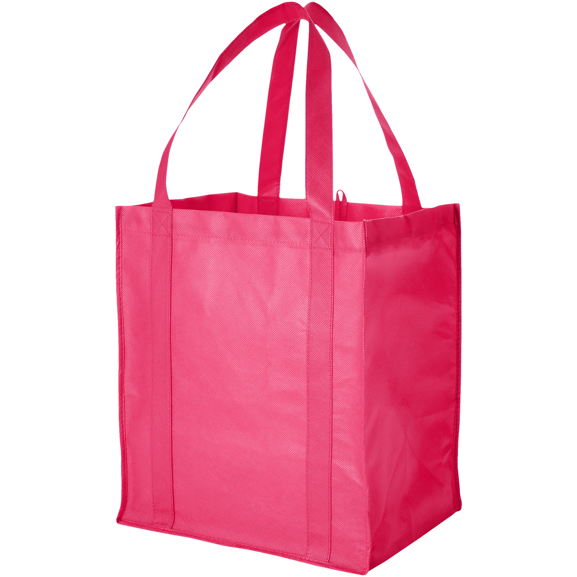 Magenta reusable shopping bag with reinforced handles