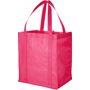 Magenta reusable shopping bag with reinforced handles