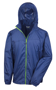 Lightweight Stowable Jacket in navy with full zip in green