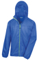 Lightweight Stowable Jacket in blue with full zip in green