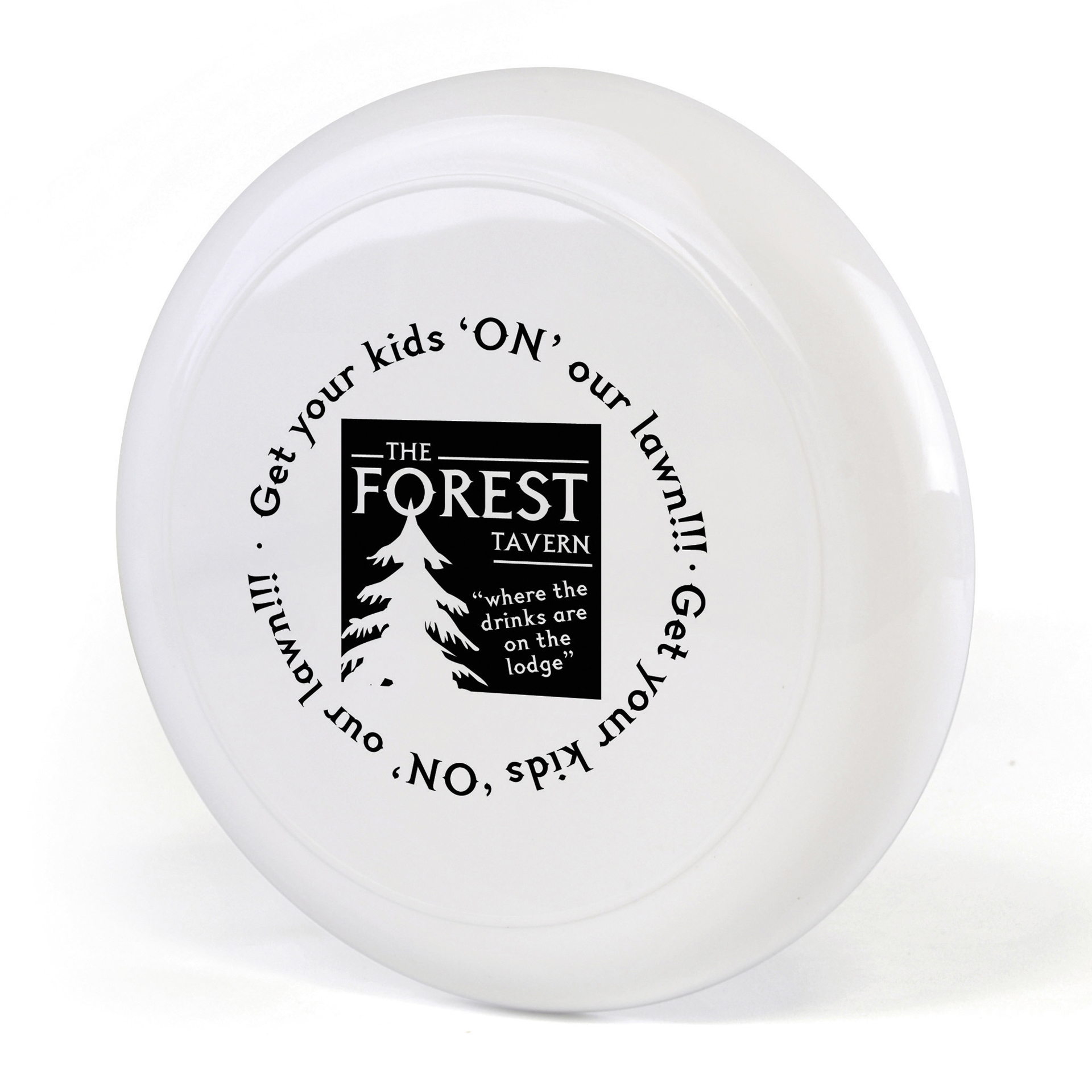 Low Cost Frisbee in white with 1 colour print