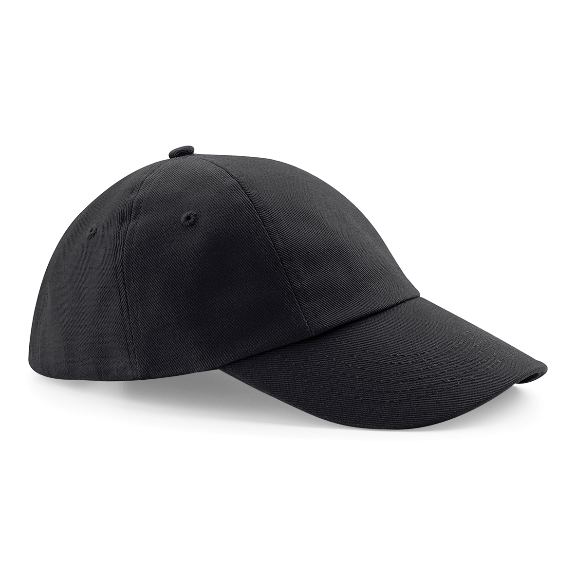 Low Profile Cap in black with seamless, centralised front panel