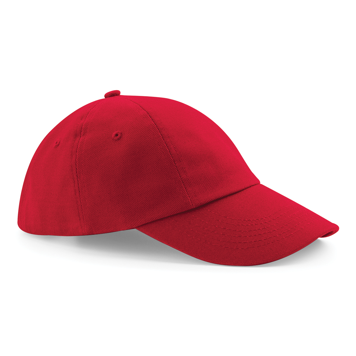Low Profile Cap in red with seamless, centralised front panel