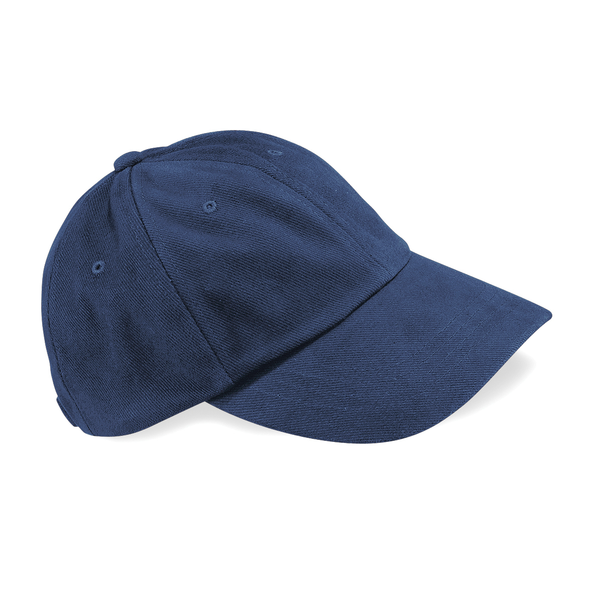 Low Profile Heavy Brushed Cotton Cap in navy with navy visor, eyelets and button