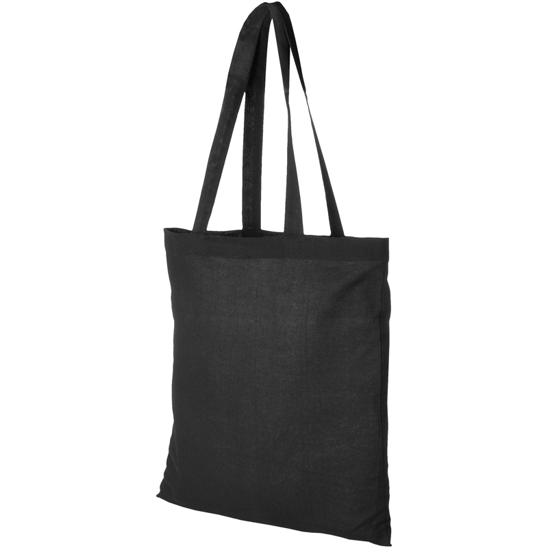 Shopping tote bag in black with matching handles