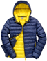 Men's Snow Bird Hooded Jacket in navy with yellow lining