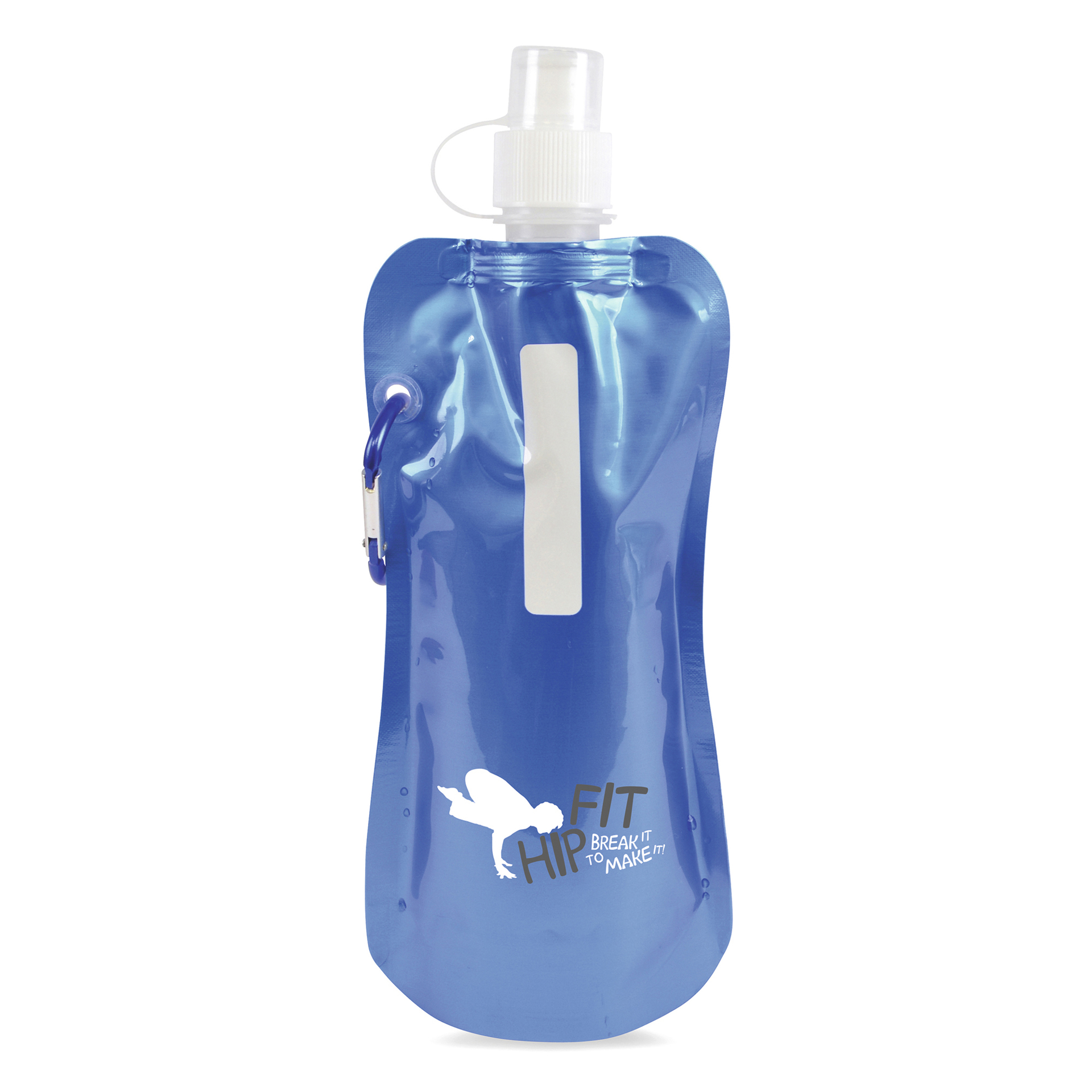 400ml roll up drinks pouch with matching carabiner hook and personalised with a print to one position