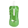 Green folding drinks bottle with matching metallic carabiner hook