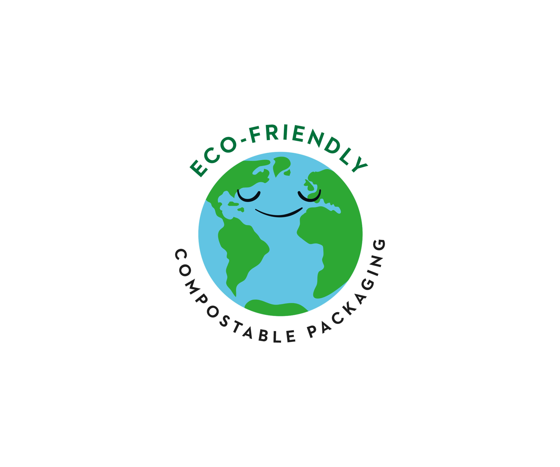 Eco-friendly, compostable packaging logo