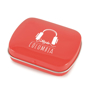 Mint tin in red personalised with a logo to the top