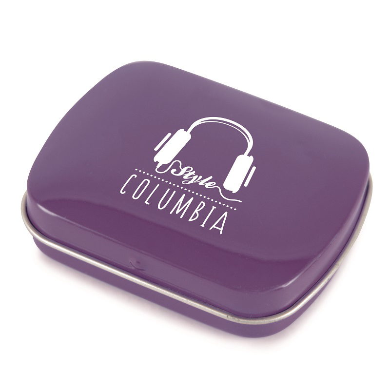 Purple mint tin