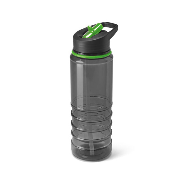 Black Transparent Bottle With Green Trim And Sip