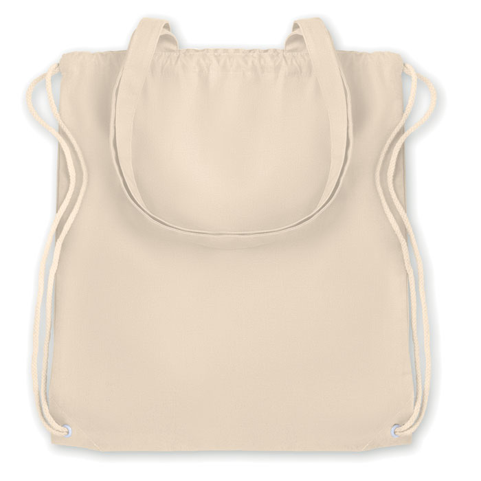 Natural cream coloured drawstring bag
