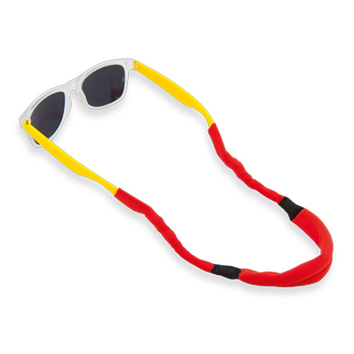 Multipurpose Glasses Strap in red on glasses