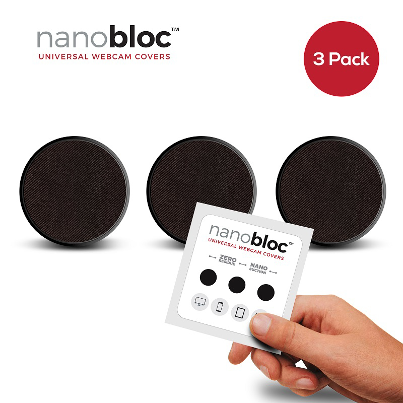 Nanobloc Webcam Cover in black 3 pack
