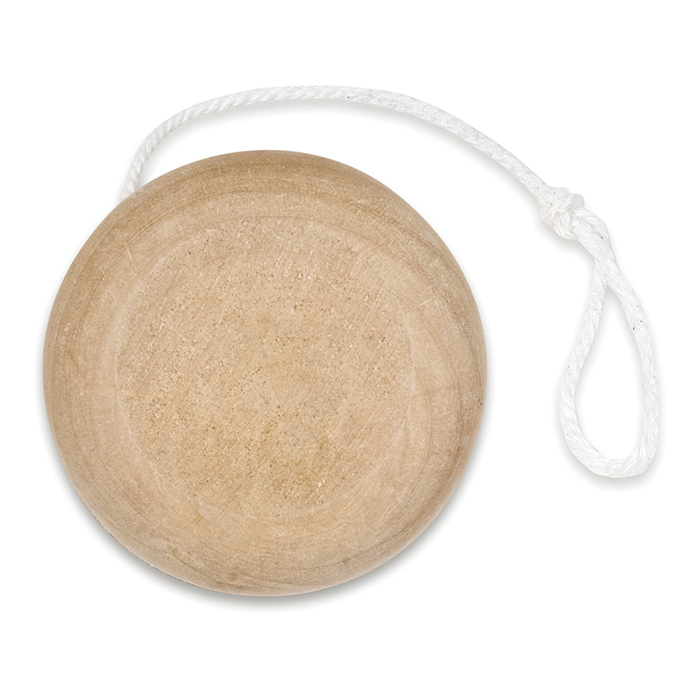to top view of a wooden yoyo